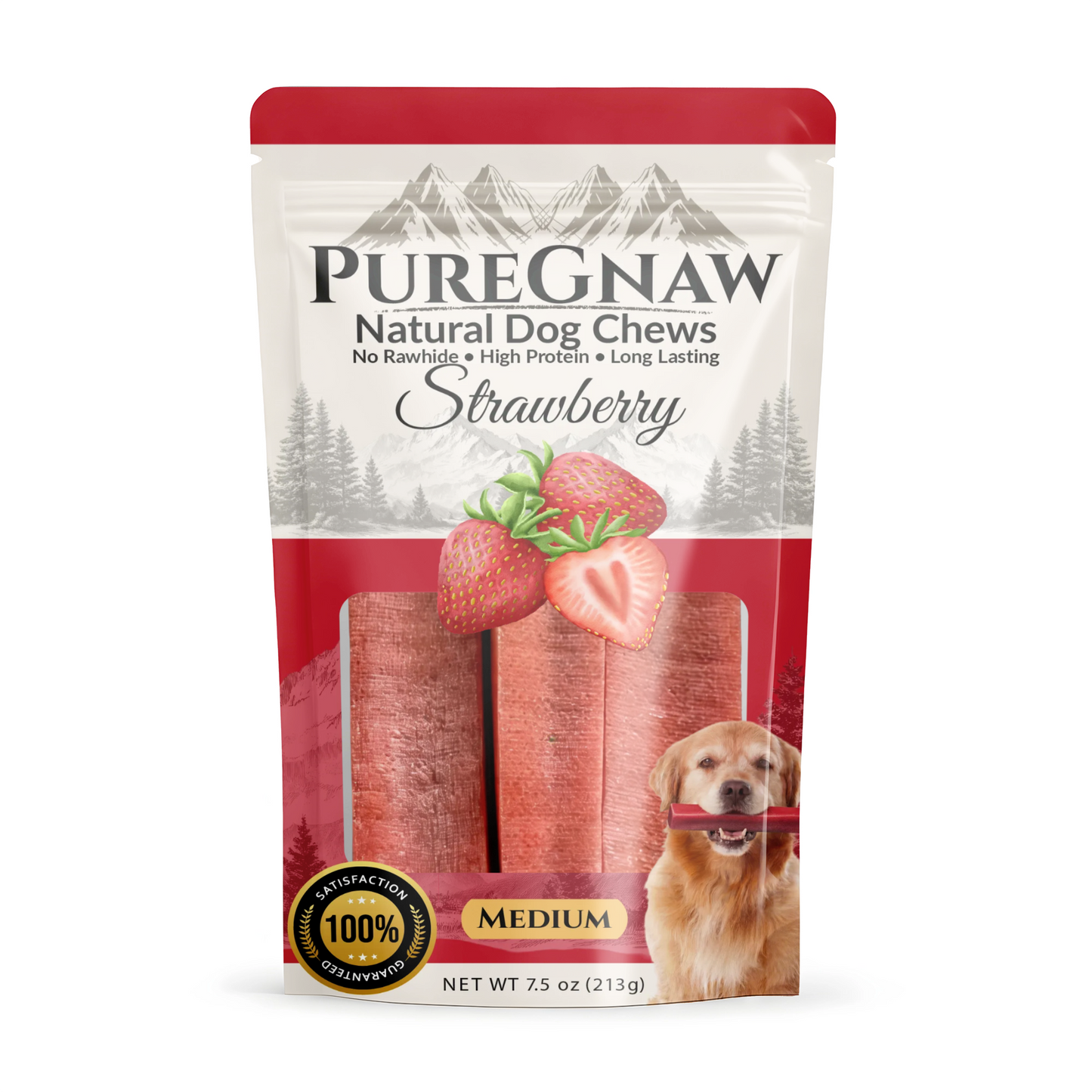 PureGnaw Himalayan Yak Chew — Strawberry